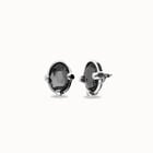 Studs with black oval faceted crystals